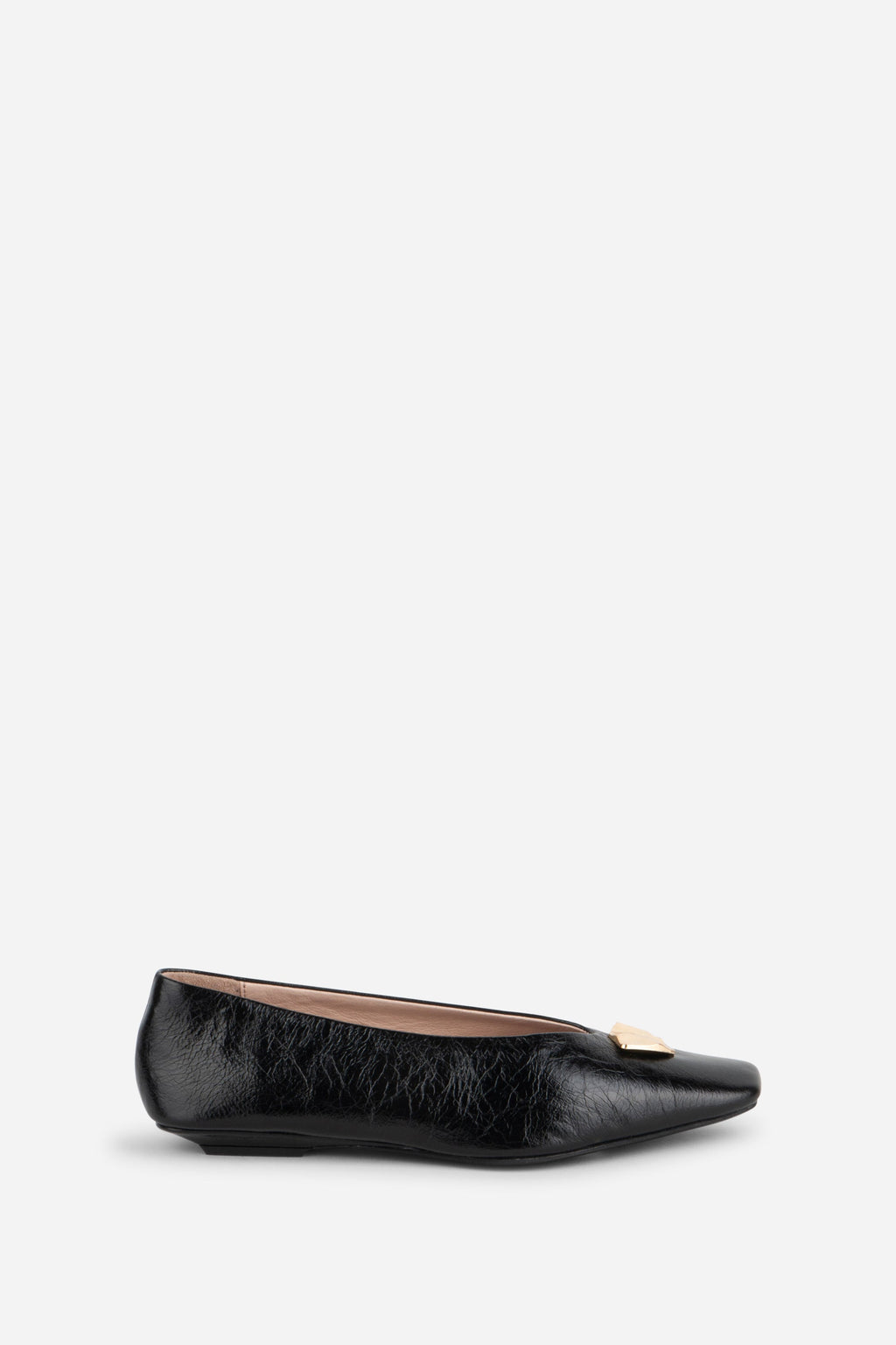 "INTENTIONALLY __________." Celda Crinkle Patent Flat