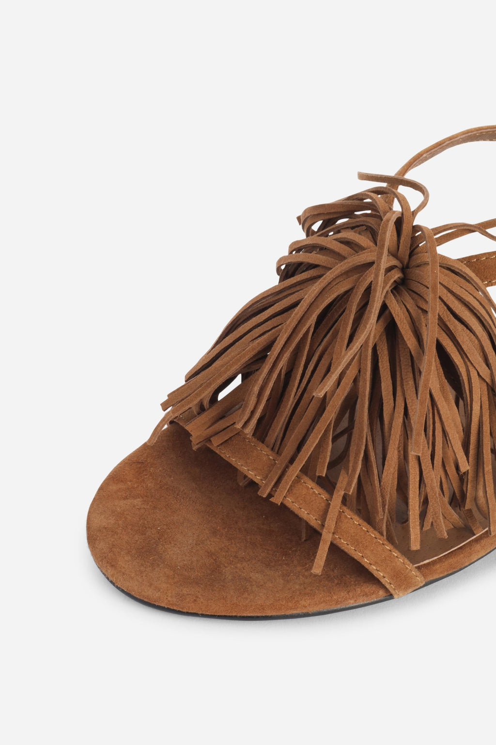INTENTIONALLY __________. Chaperone Fringe Kitten Heel Sandals