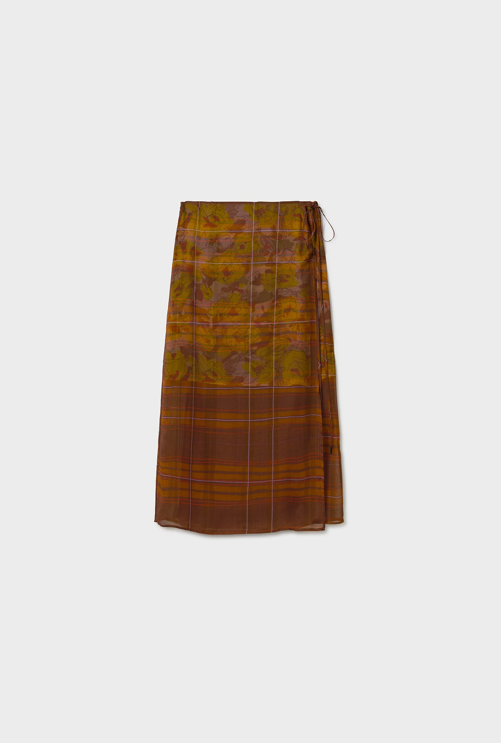 Silk Laundry Chiffon Wrap Skirt - Sunflower Floral