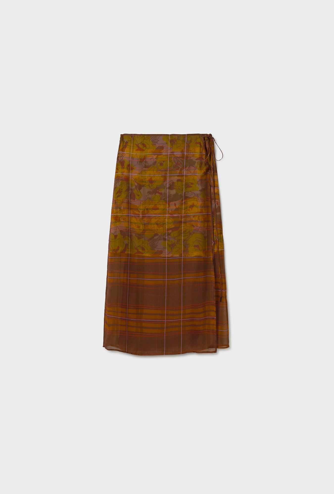Silk Laundry Chiffon Wrap Skirt - Sunflower Floral