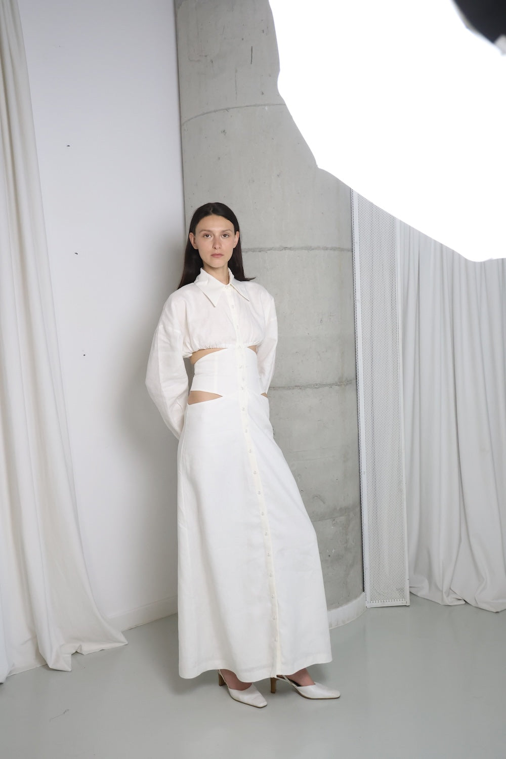 MAET Cian Linen Dress - White