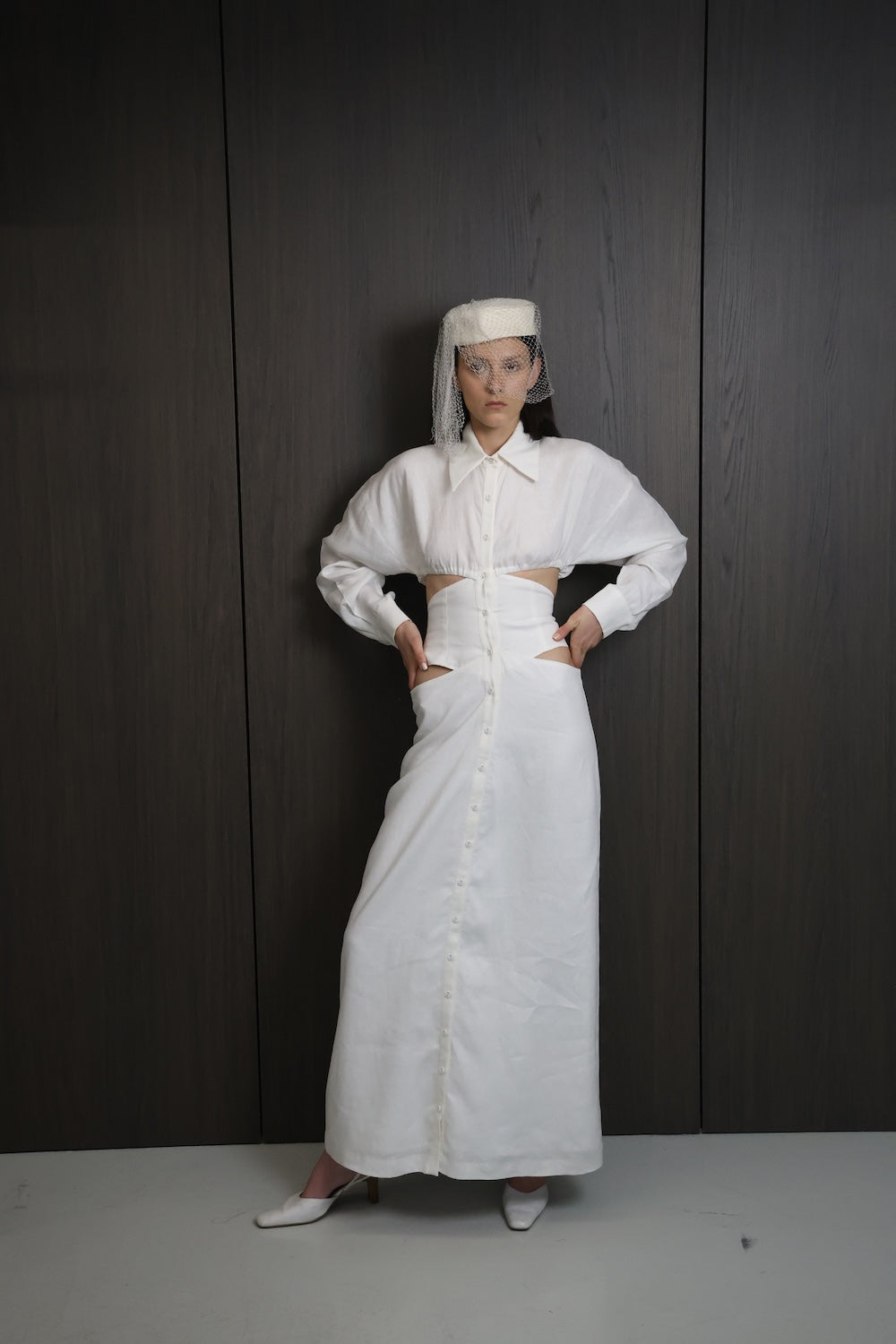 MAET Cian Linen Dress - White