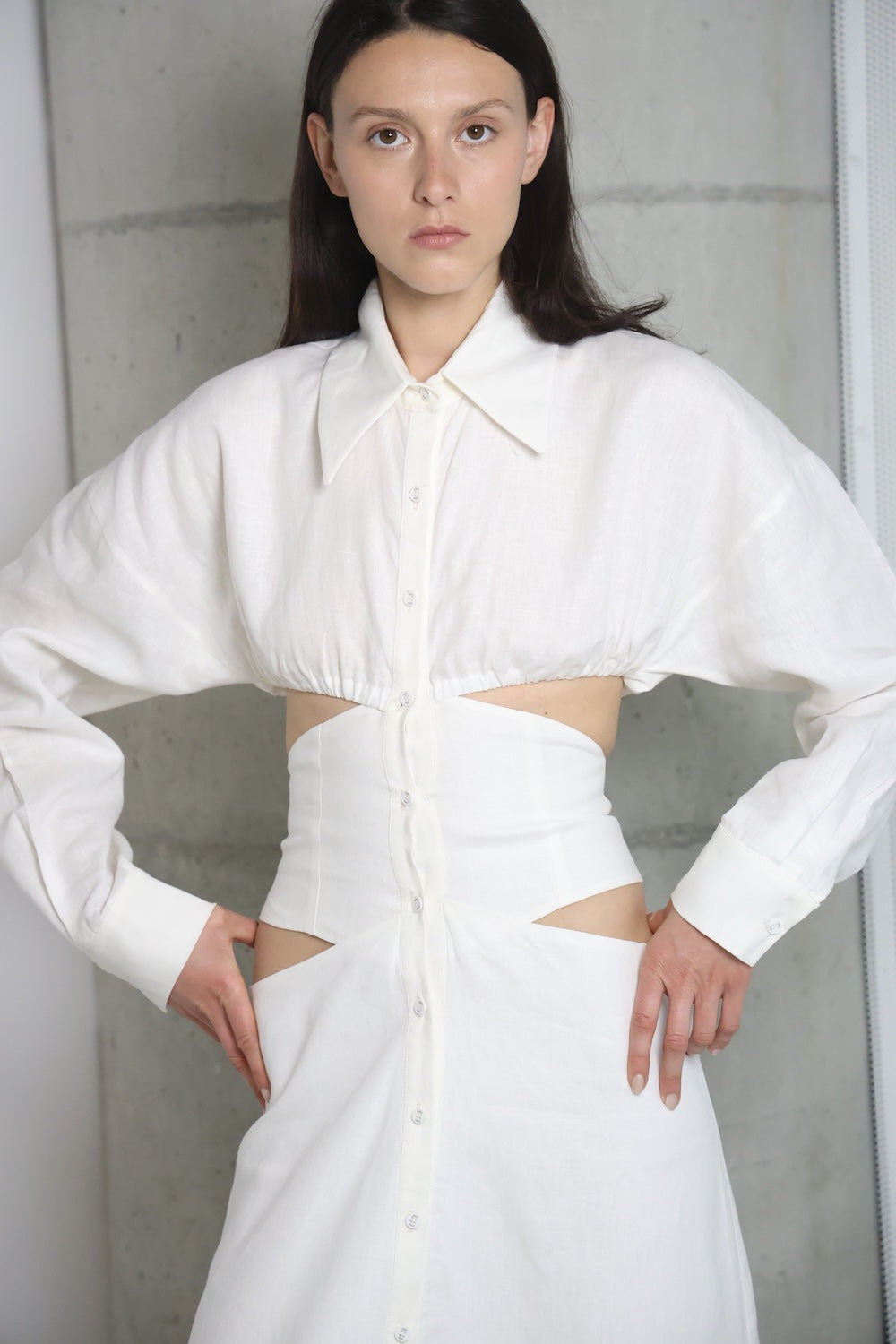 MAET Cian Linen Dress - White