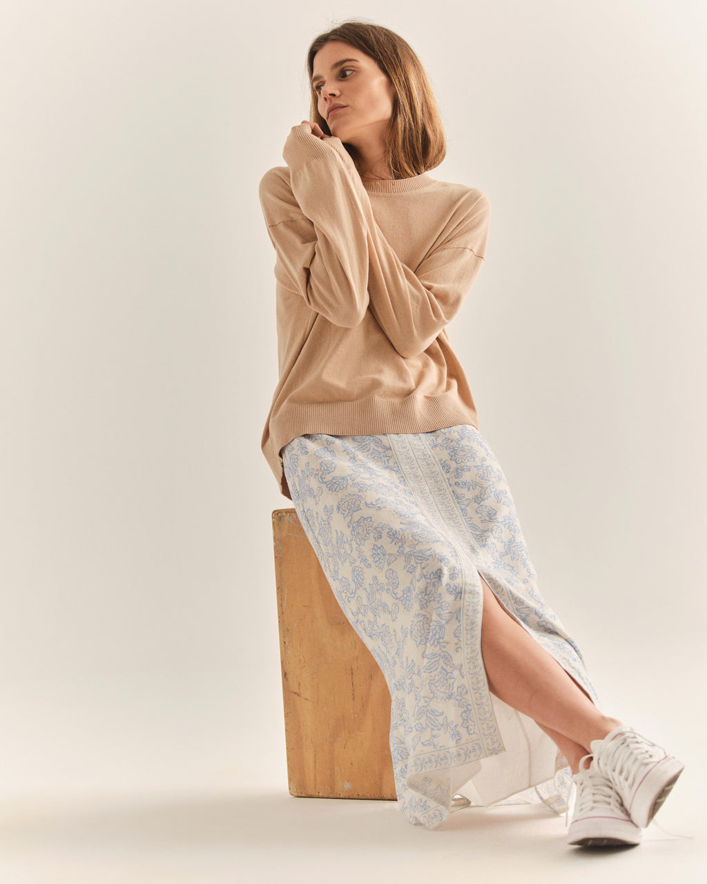 Cartolina Clara Midi Skirt - Kallithea-Ivory