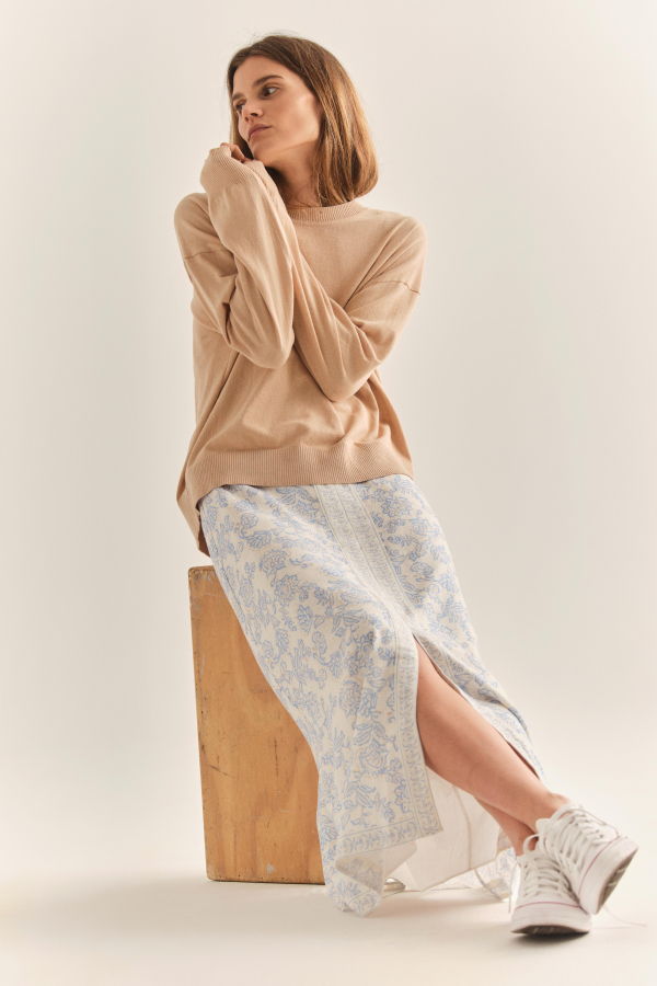 Cartolina Clara Midi Skirt - Kallithea-Ivory