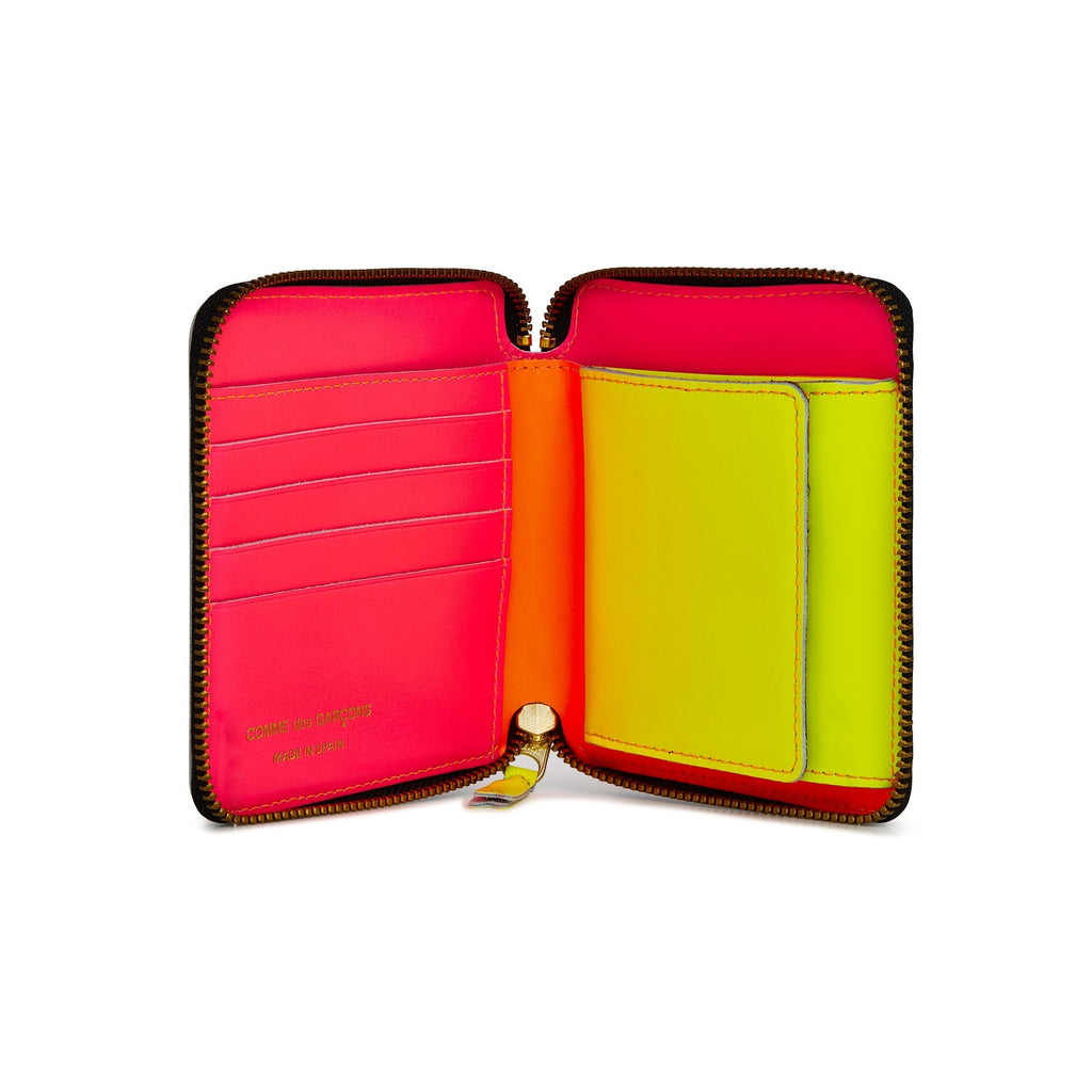 Comme des Garçons CLASSIC ZIP SUPER FLUO WALLET - LIGHT ORANGE