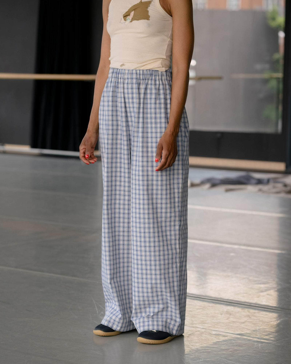 Baserange Claude Pants - Blue Check