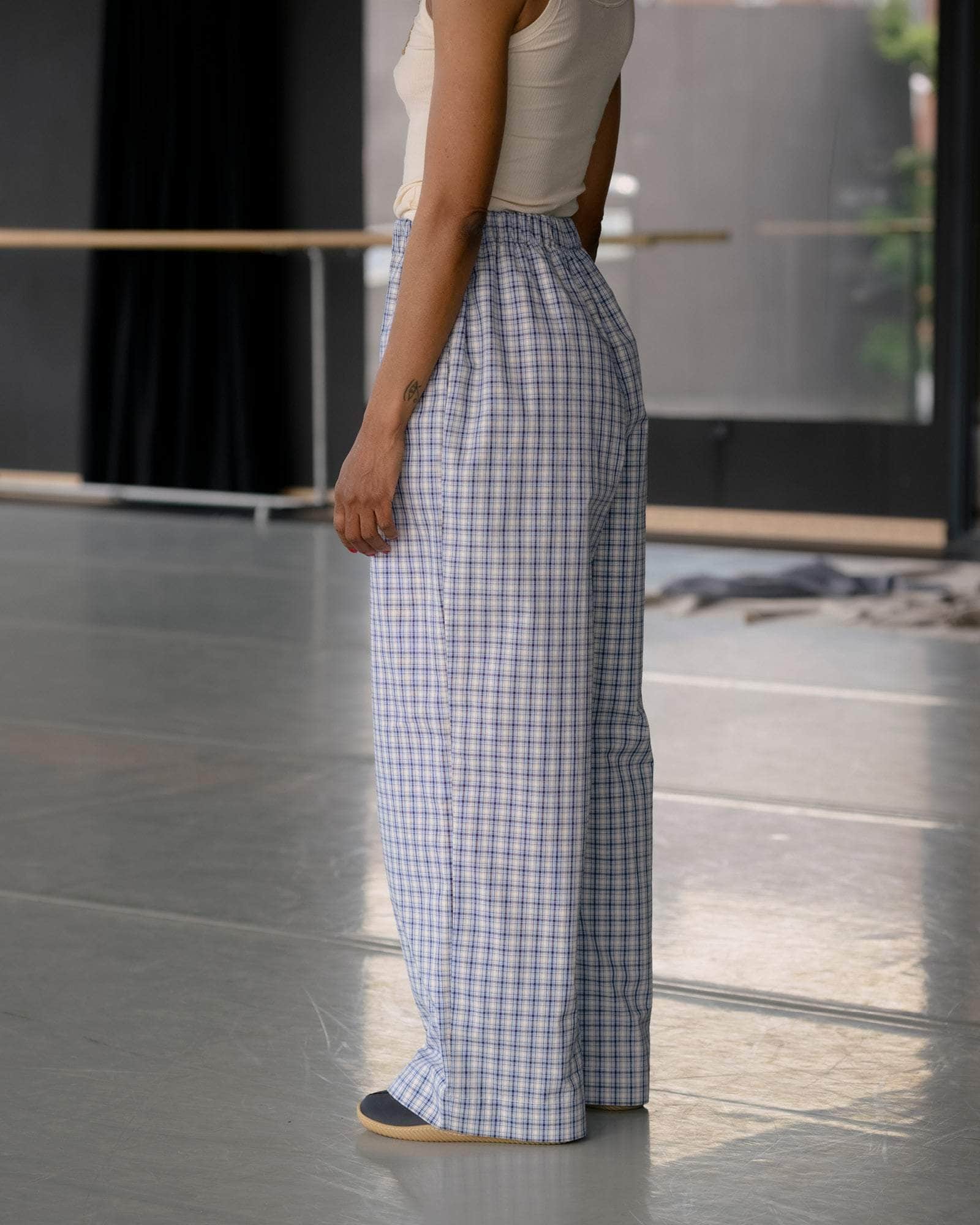 Baserange Claude Pants - Blue Check