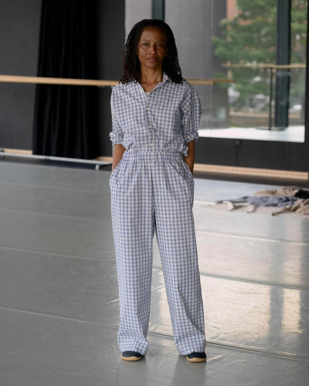 Baserange Claude Pants - Blue Check