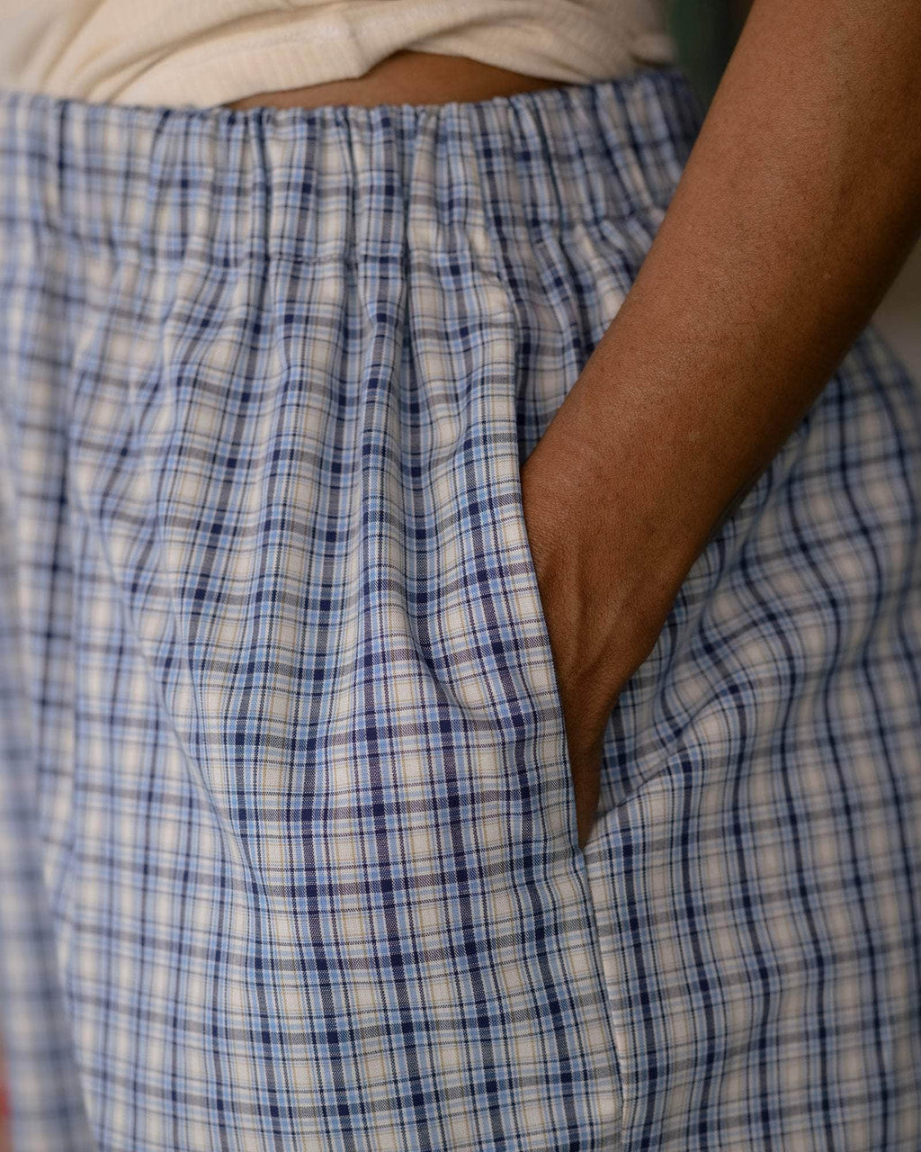 Baserange Claude Pants - Blue Check