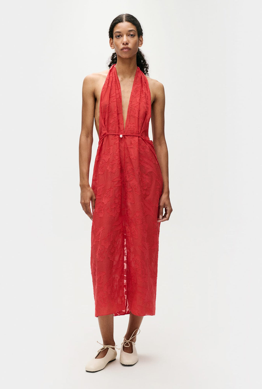 Silk Laundry Clip Silk Wrap Skirt - Geranium