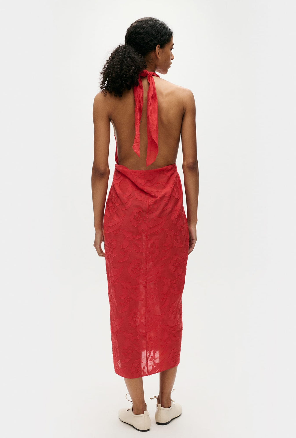 Silk Laundry Clip Silk Wrap Skirt - Geranium