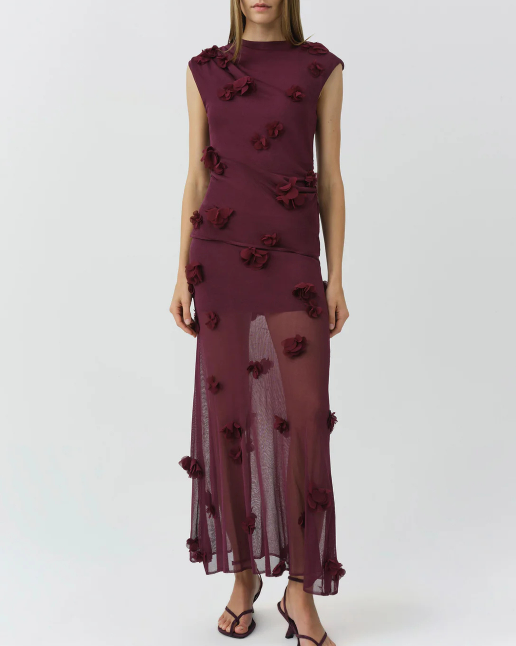 Jonathan Simkhai Cora Floral Appliqué Midi Skirt - Fig