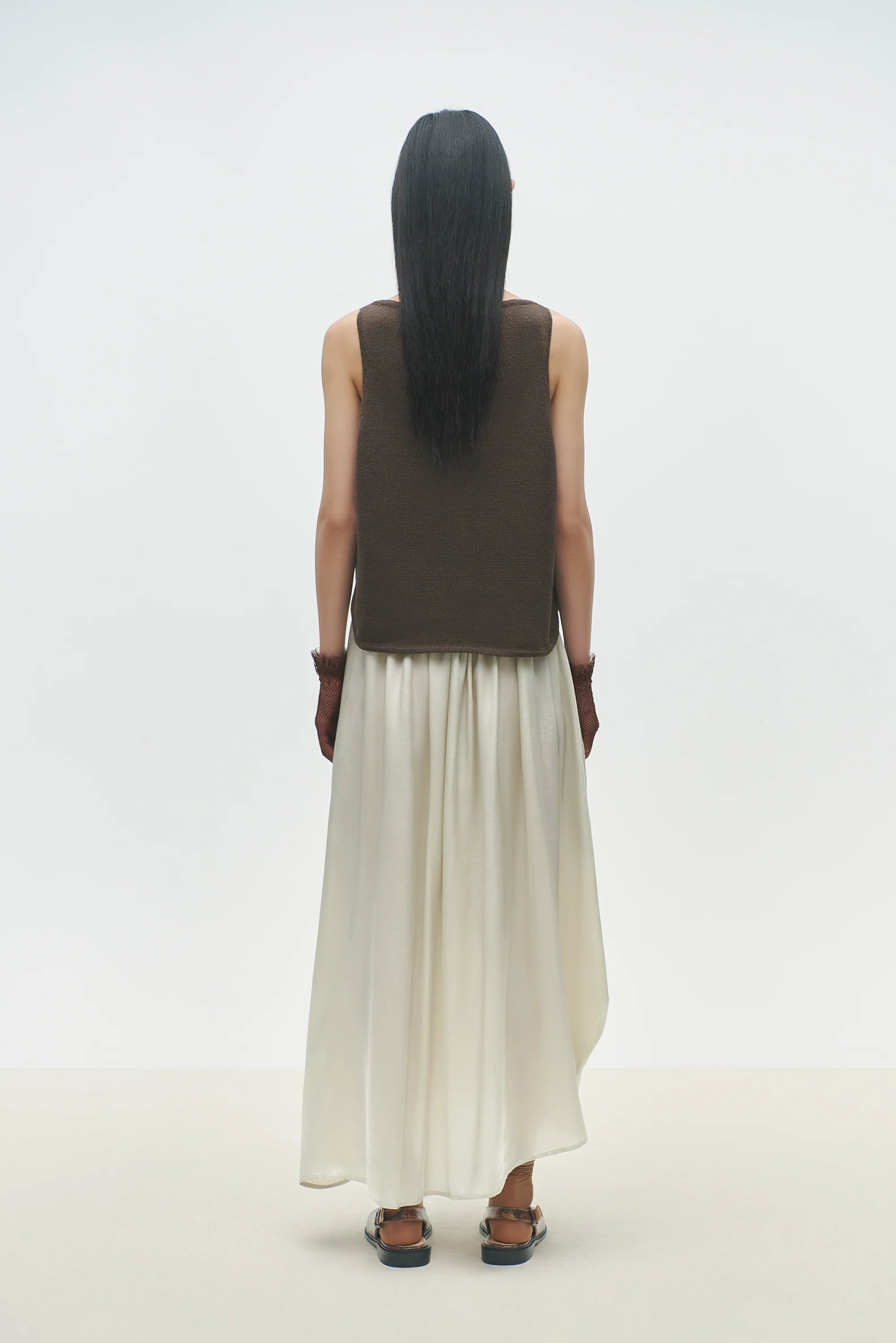 Cordera Boat-Neck Waistcoat - Brown