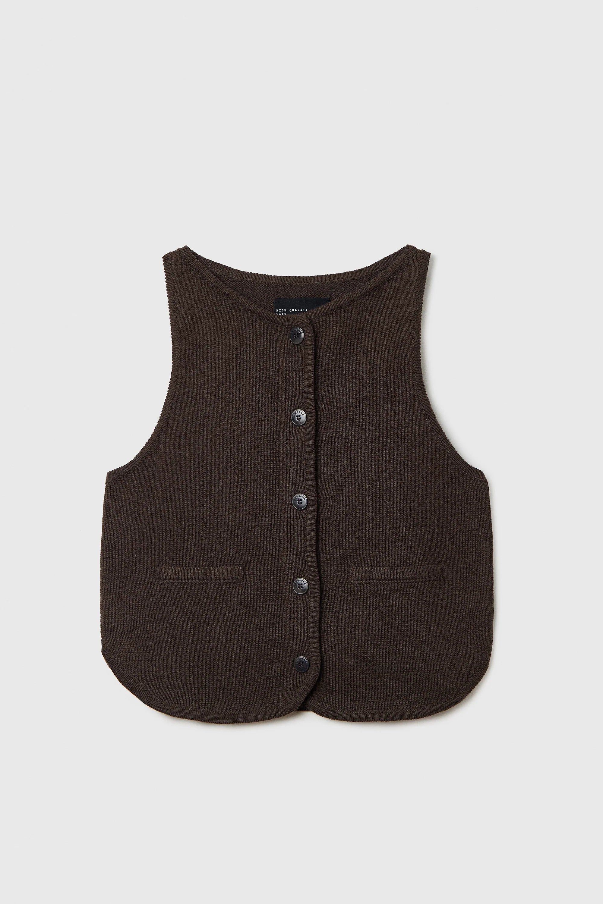 Cordera Boat-Neck Waistcoat - Brown