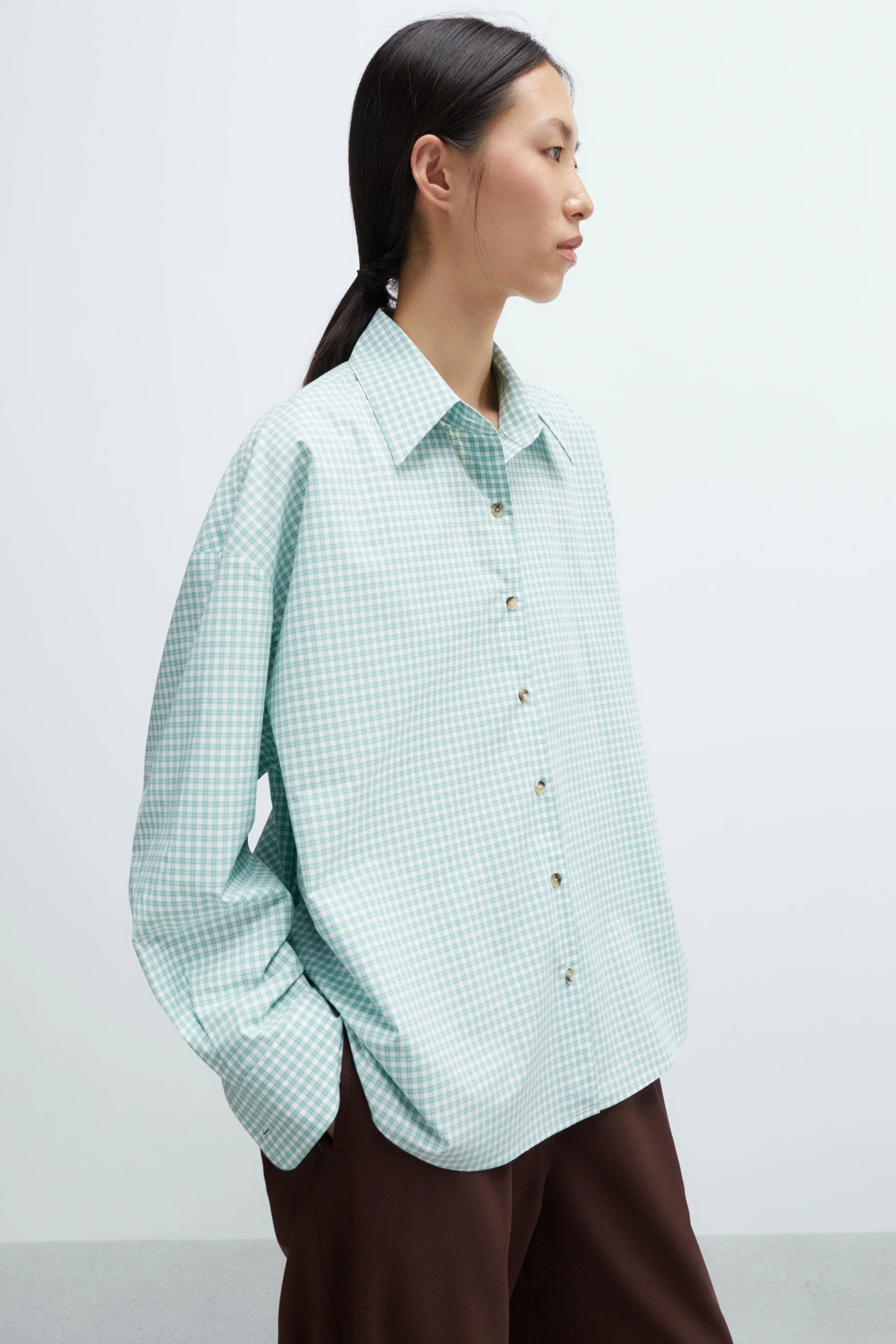 Cordera Oversized Shirt - Vichy Green