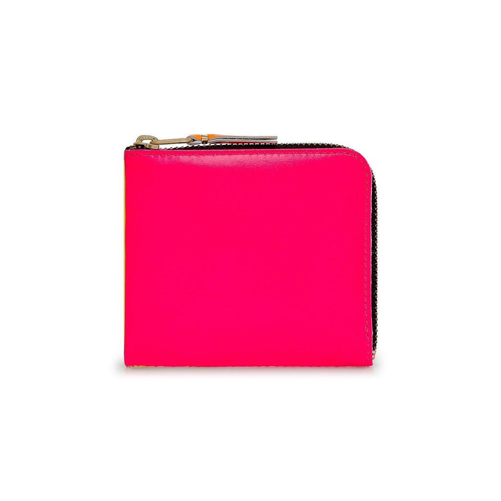 Comme des Garçons CORNER ZIP WALLET - PINK/YELLOW