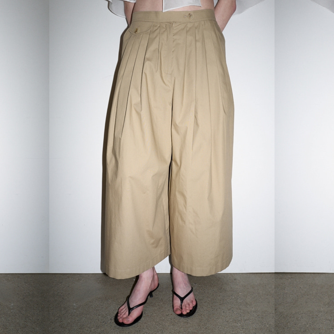 TheLoom Cotton Culotte Pants - Beige