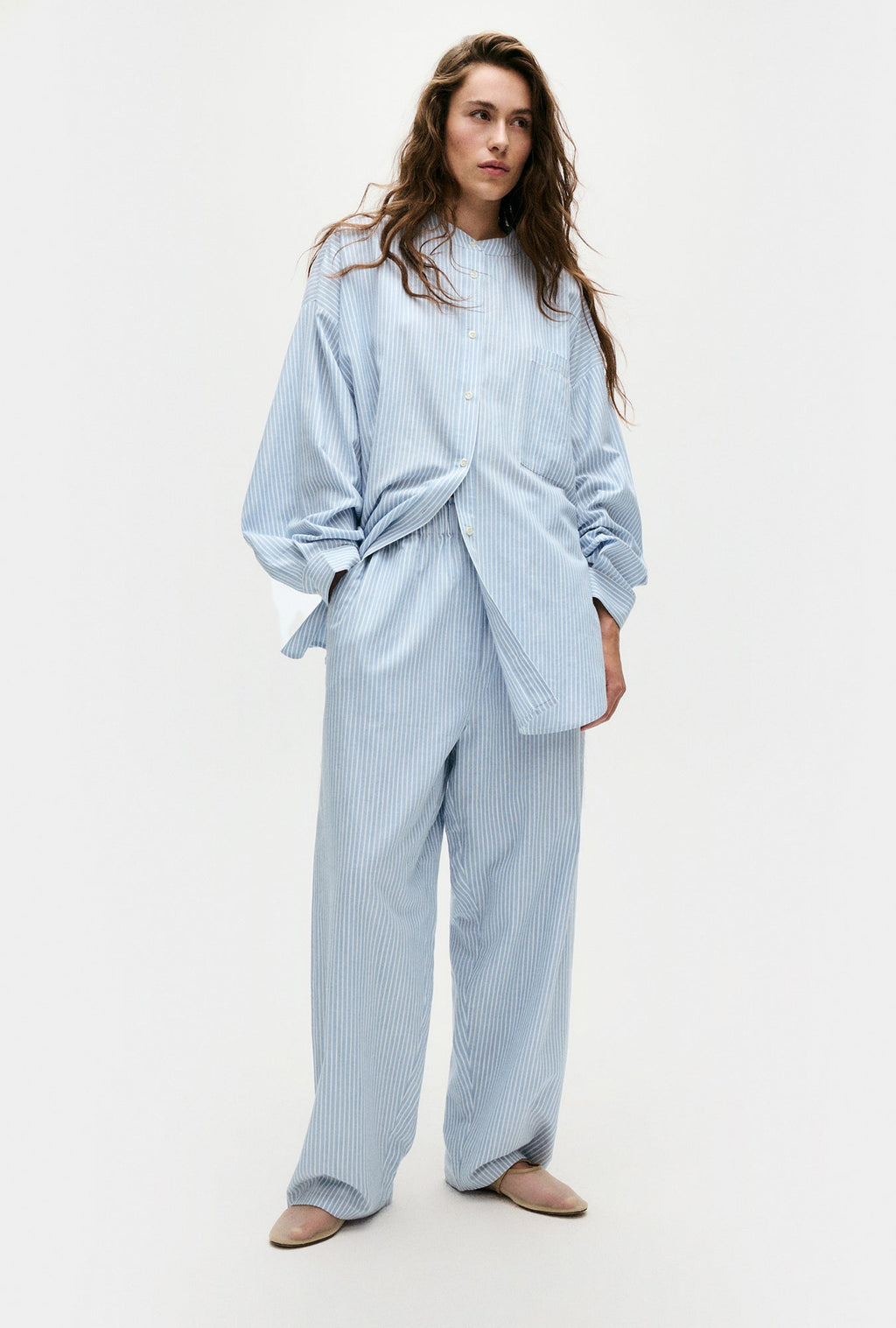 Silk Laundry Cotton Paper Bag Pants - Storm Stripe