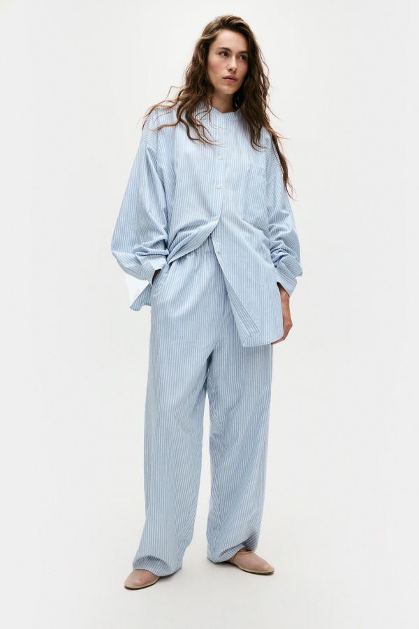 Silk Laundry Cotton Paper Bag Pants - Storm Stripe