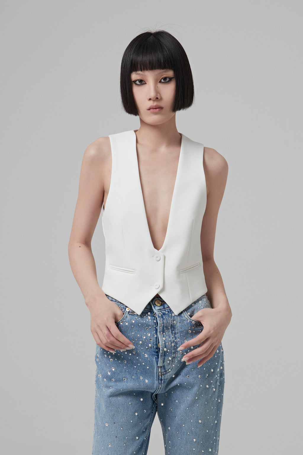 Alexandre Vauthier Couture Edit Vest - Off White