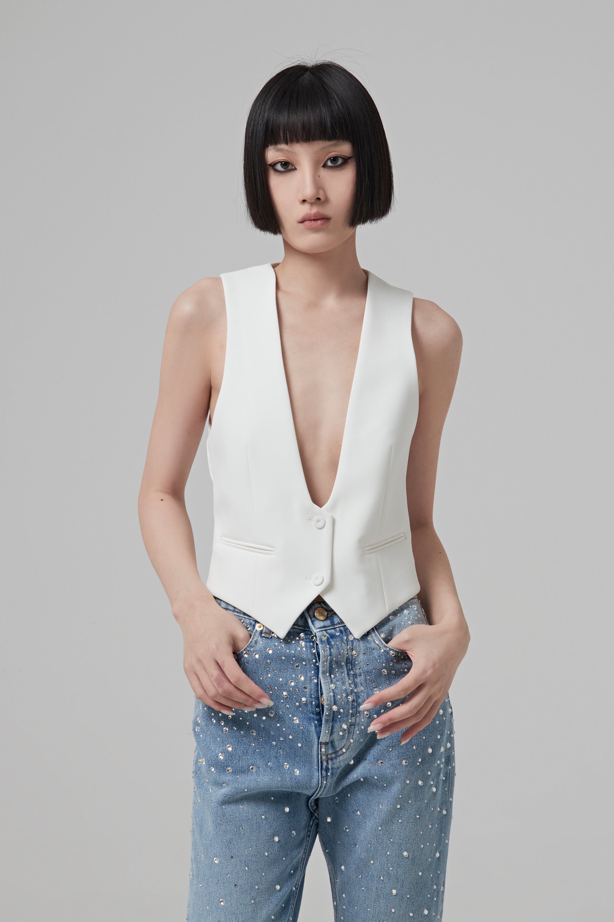 Alexandre Vauthier Couture Edit Vest - Off White