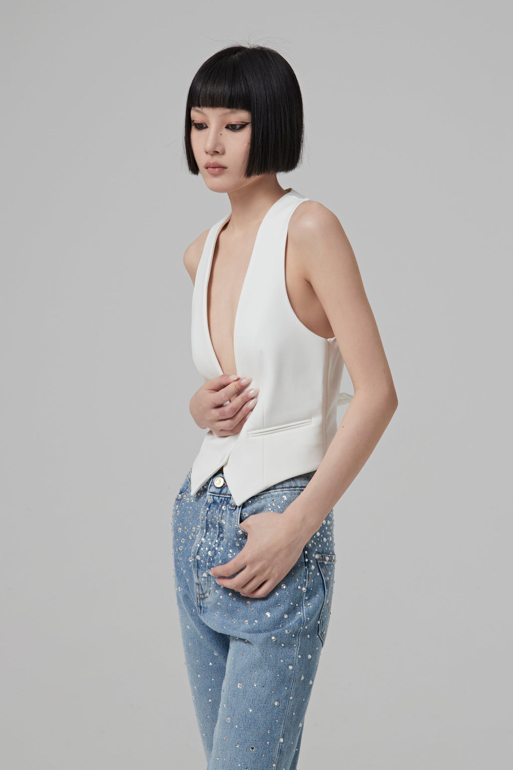 Alexandre Vauthier Couture Edit Vest - Off White