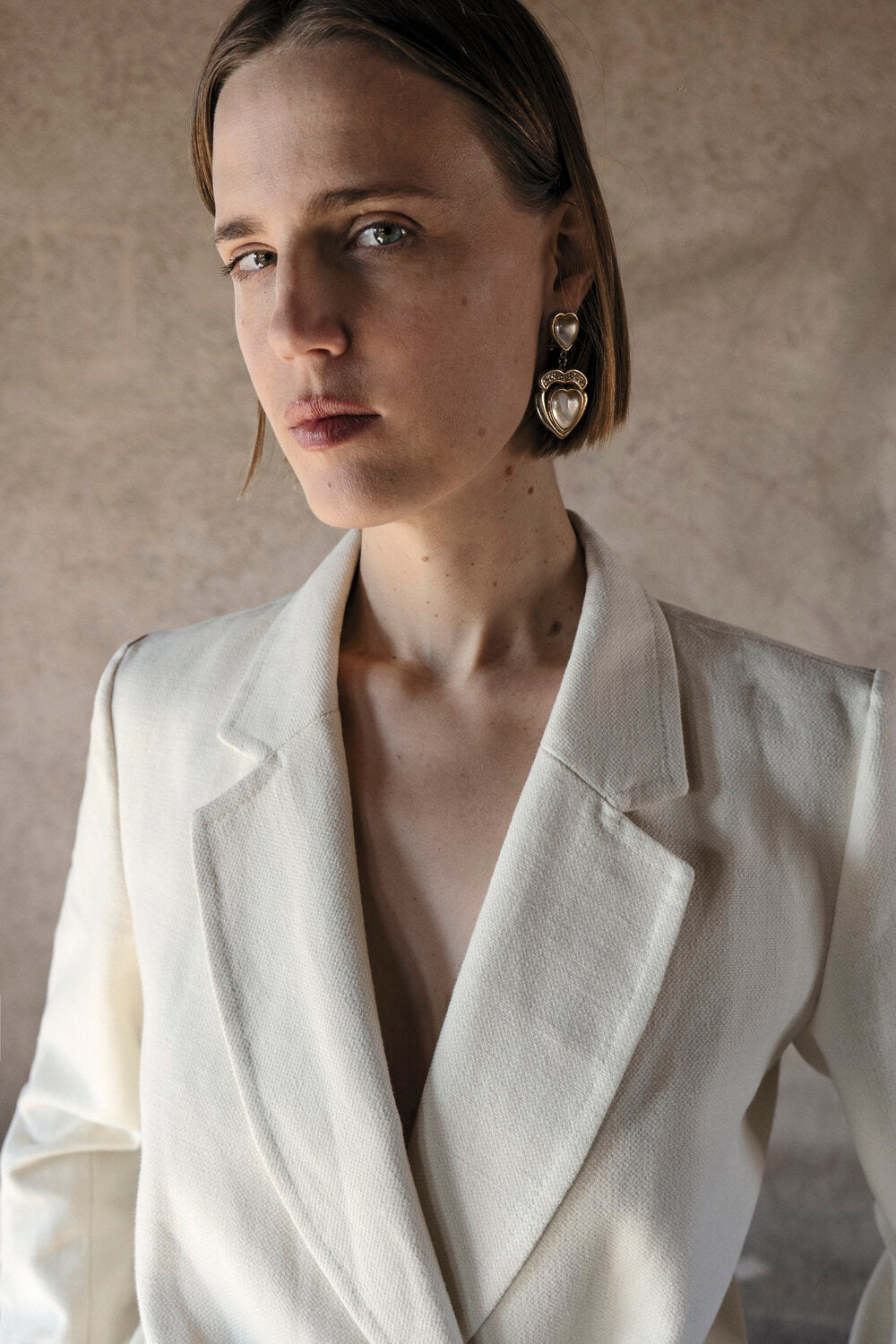 K M by L A N G E Folds Jacket - Cream Butter