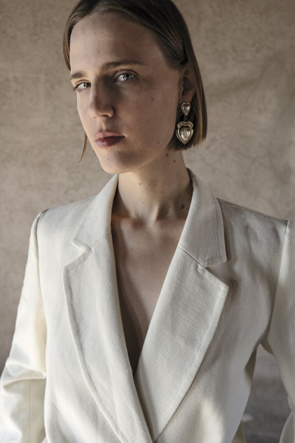  K M by L A N G E Folds Jacket - Cream Butter