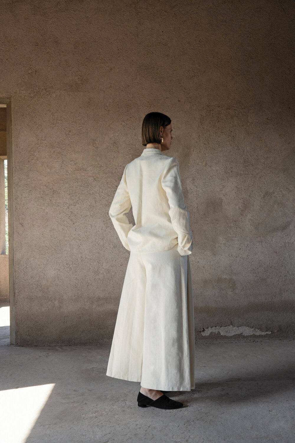 K M by L A N G E Folds Jacket - Cream Butter