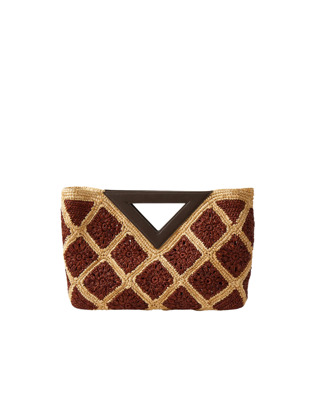 Veronica Beard Crochet Raffia Vesper Bag - Espresso Multi