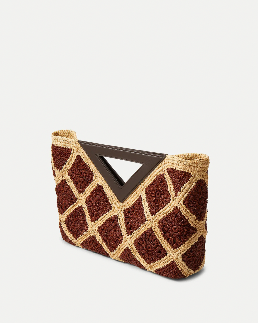Veronica Beard Crochet Raffia Vesper Bag - Espresso Multi