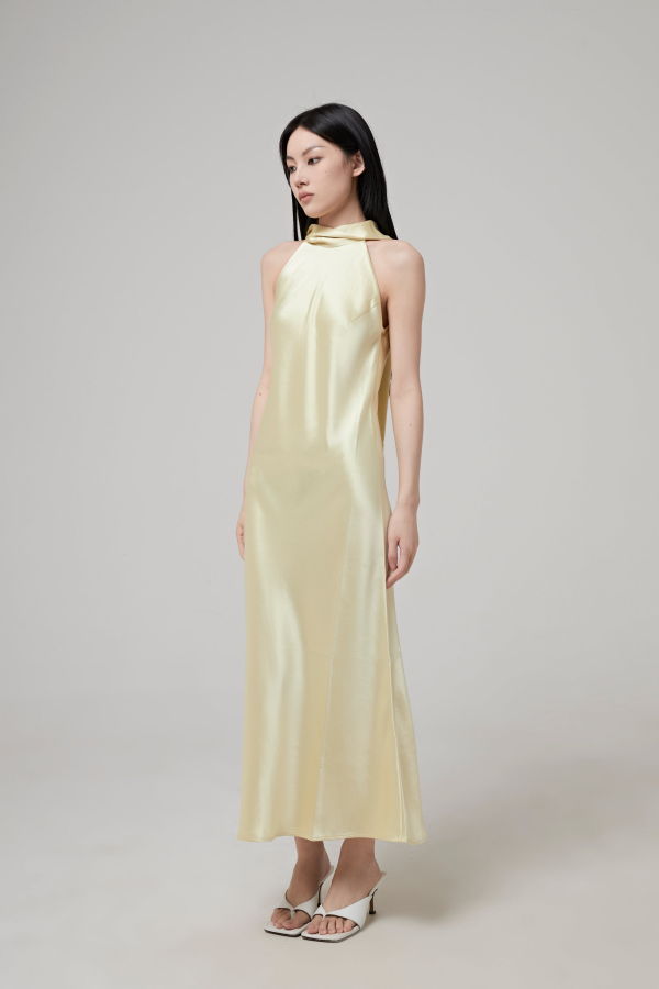 GALVAN LONDON Cropped Sienna Dress - Buttermilk