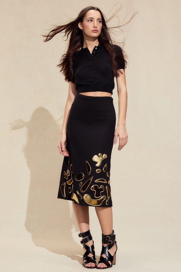 Cynthia Rowley Calypso Midi Skirt - Black