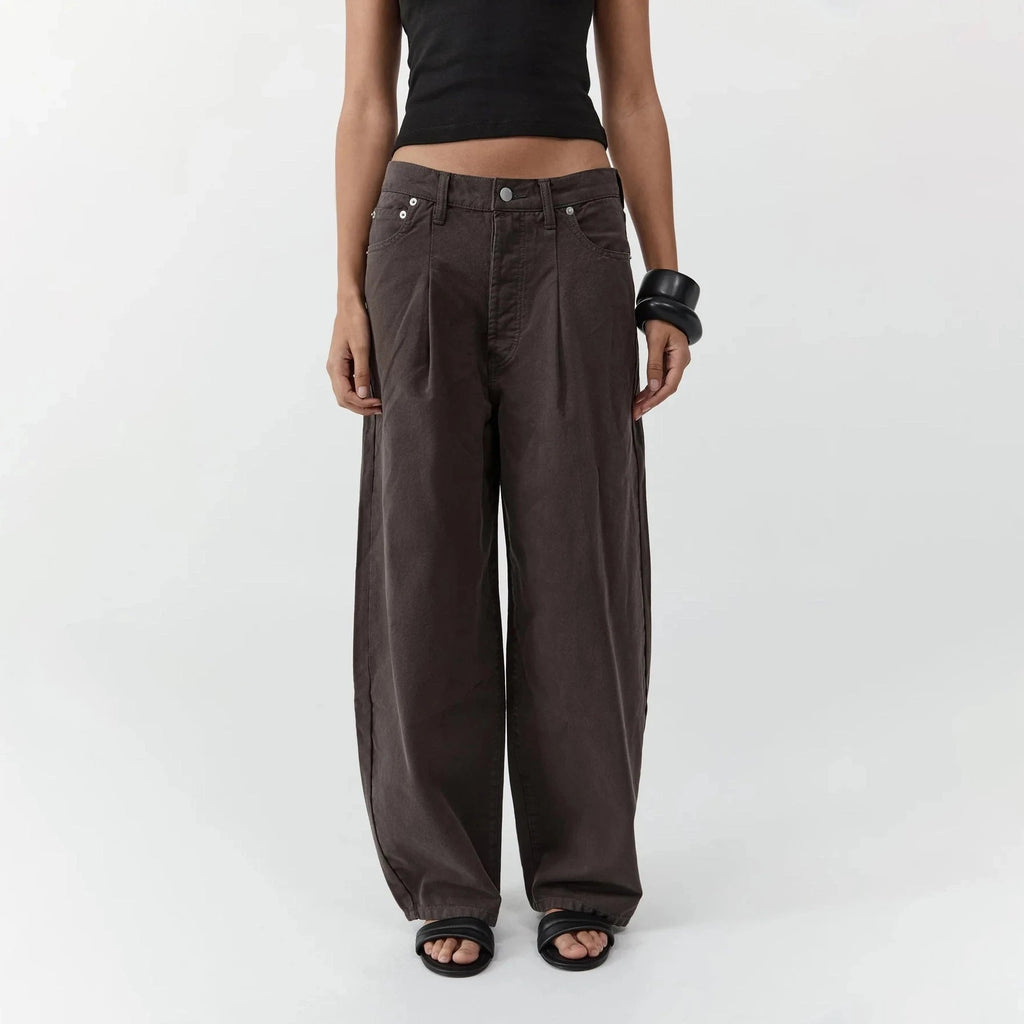 St. Agni Canvas Mid Rise Barrel Jeans - Ash