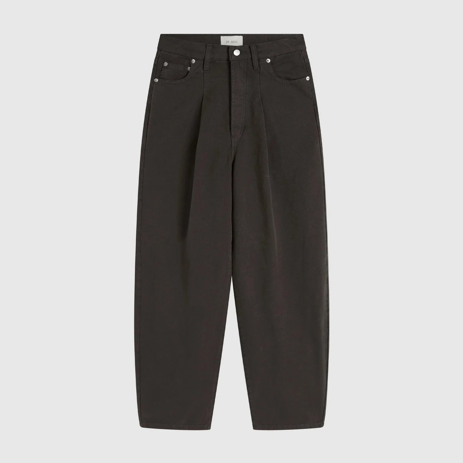 St. Agni Canvas Mid Rise Barrel Jeans - Ash