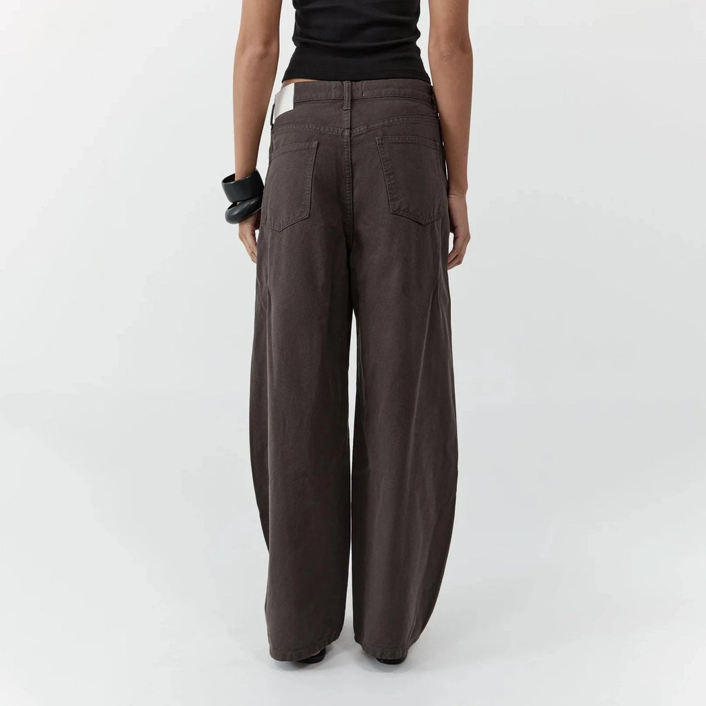 St. Agni Canvas Mid Rise Barrel Jeans - Ash