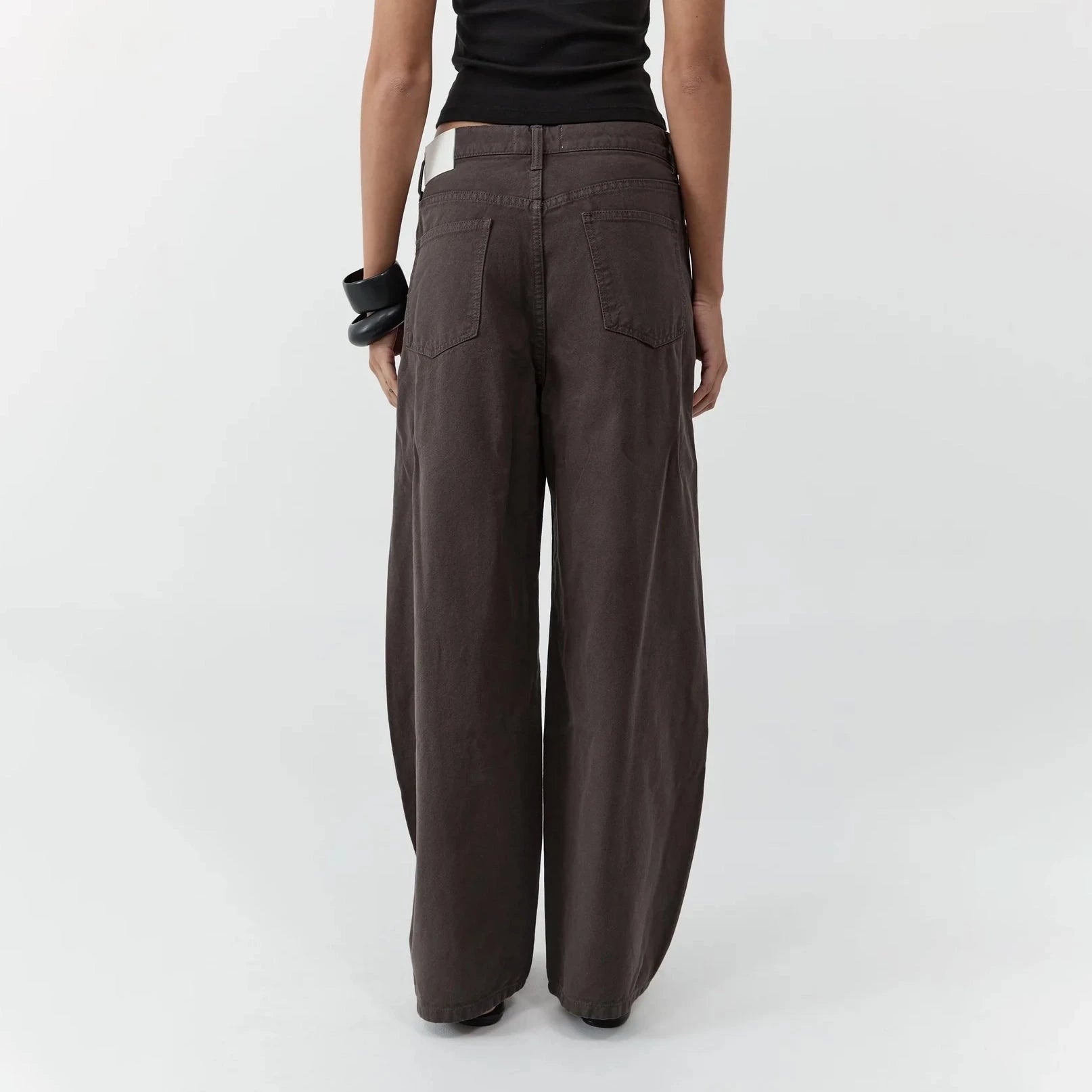 St. Agni Canvas Mid Rise Barrel Jeans - Ash