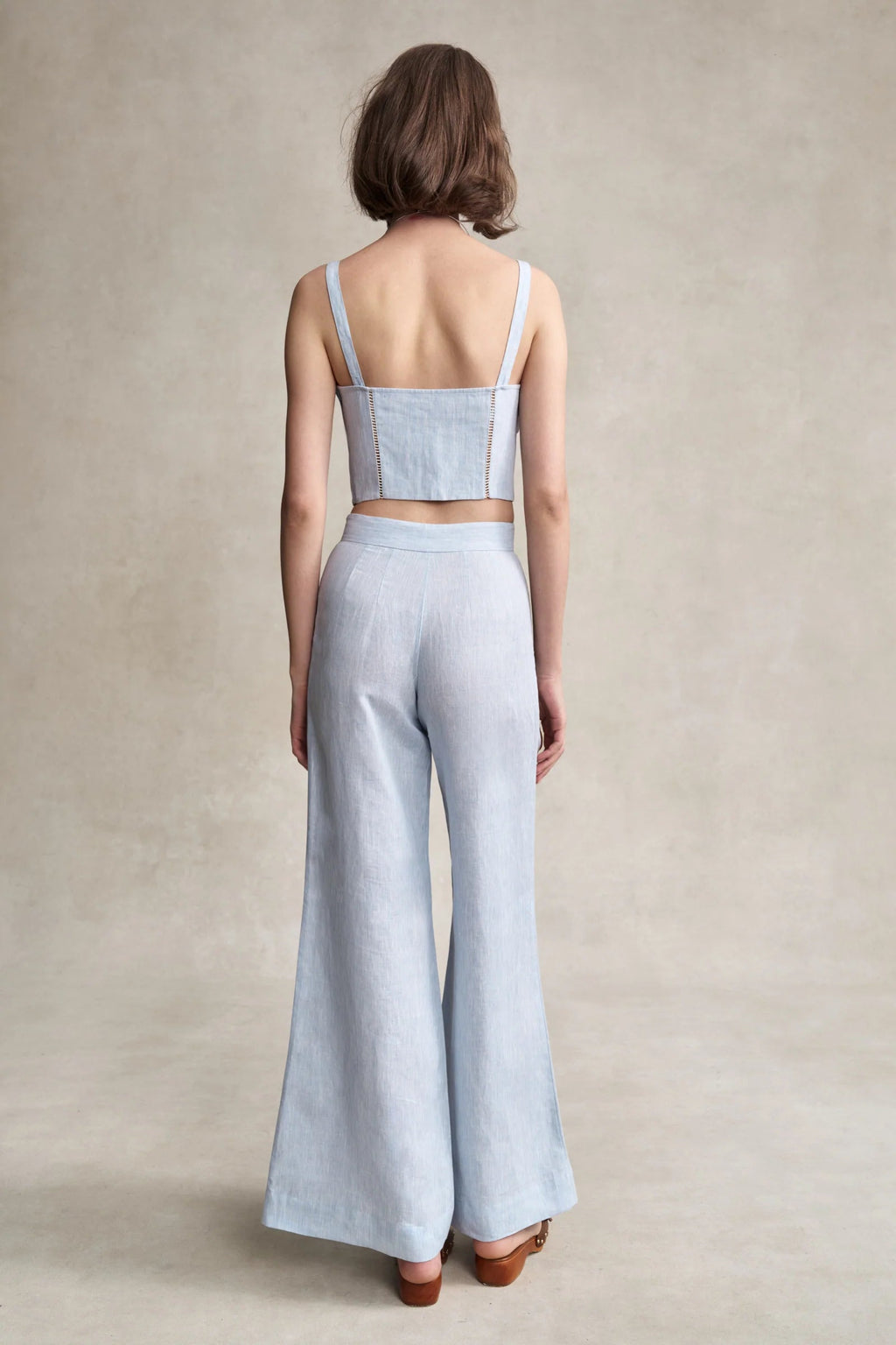 Hevron Capri Pant - Sky Melange