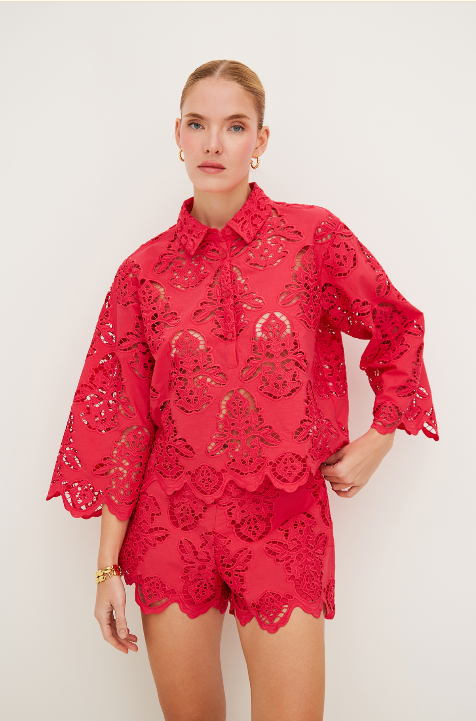 Cara Cara Erica Shirt - Azalea Eyelet