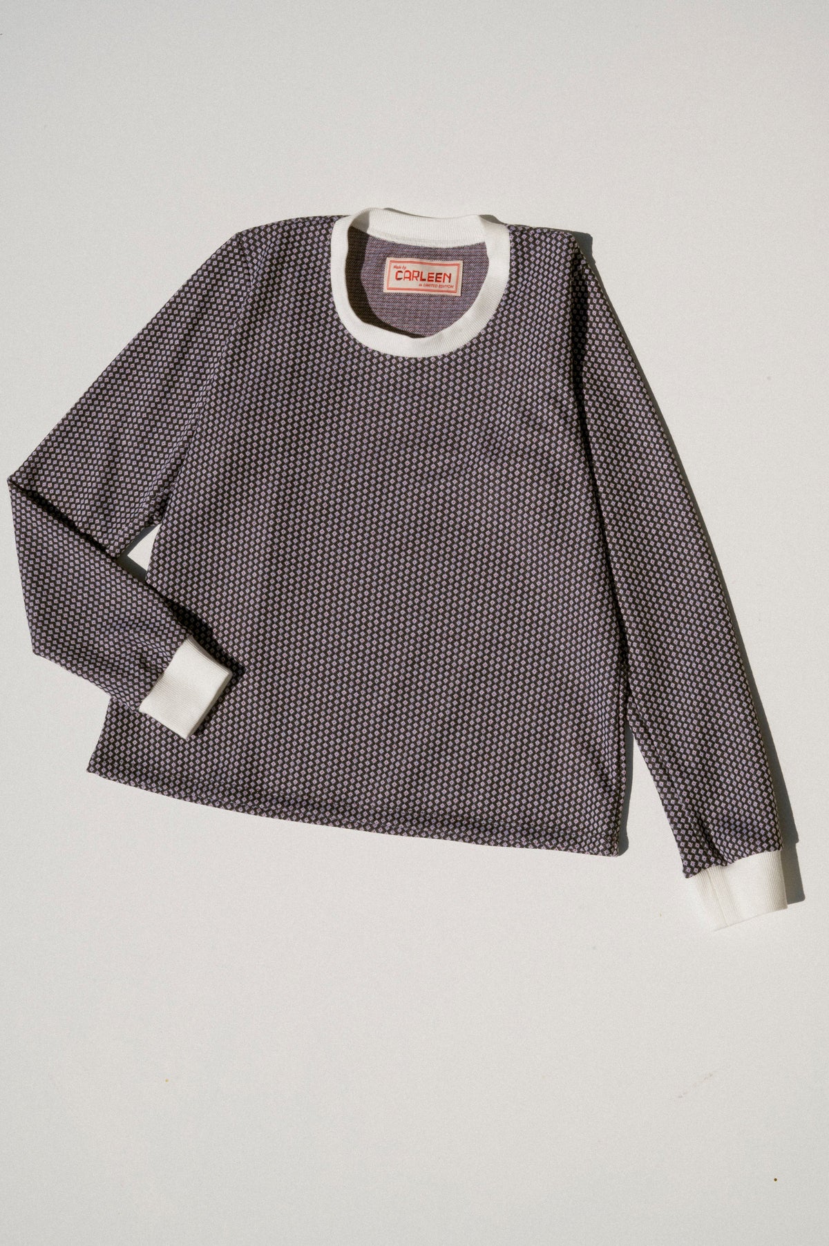Carleen Cuffed Long Sleeve Dot Jacquard Shirt