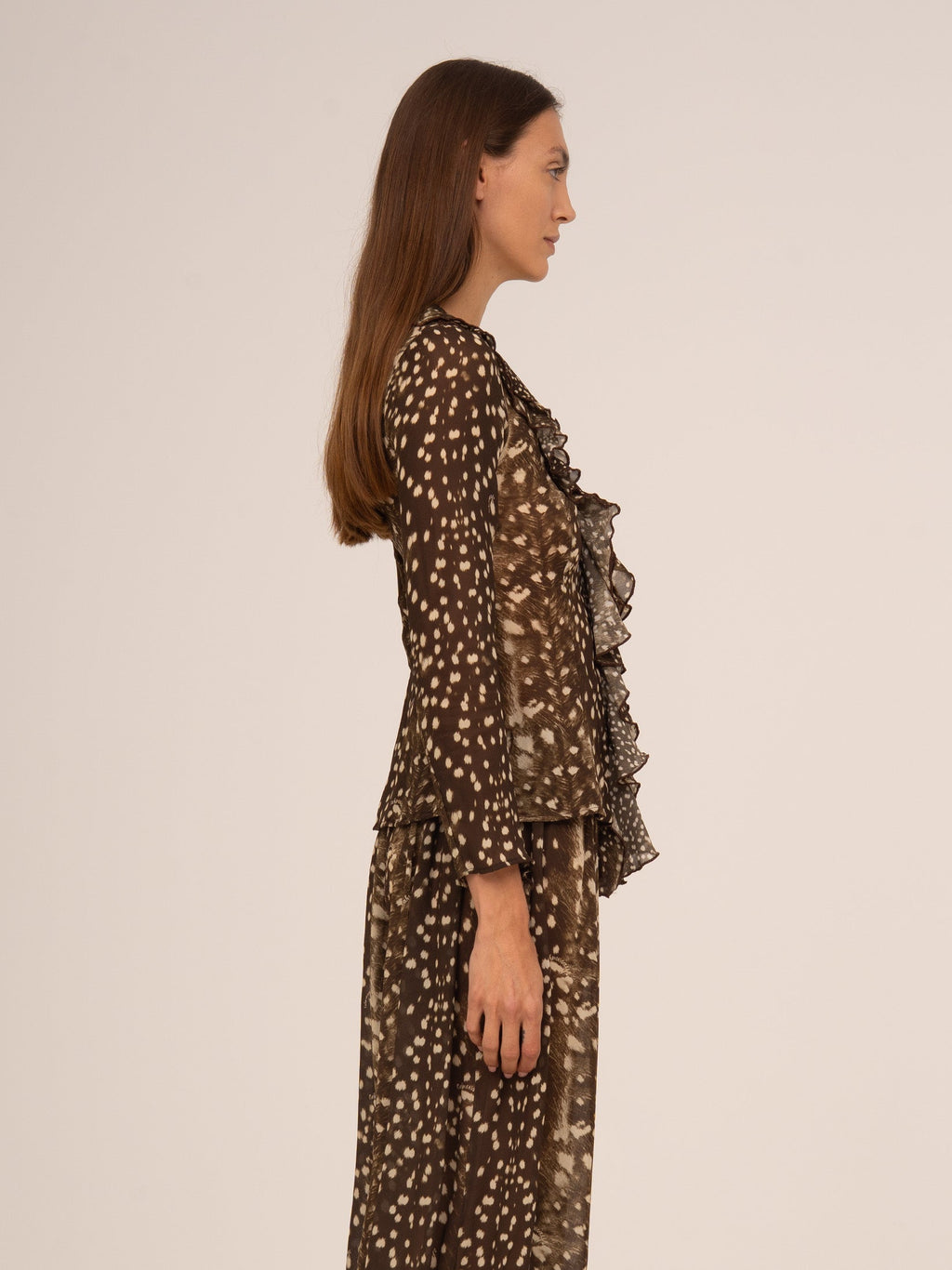 Carmen Says Bambi Noir Animal Print Blouse