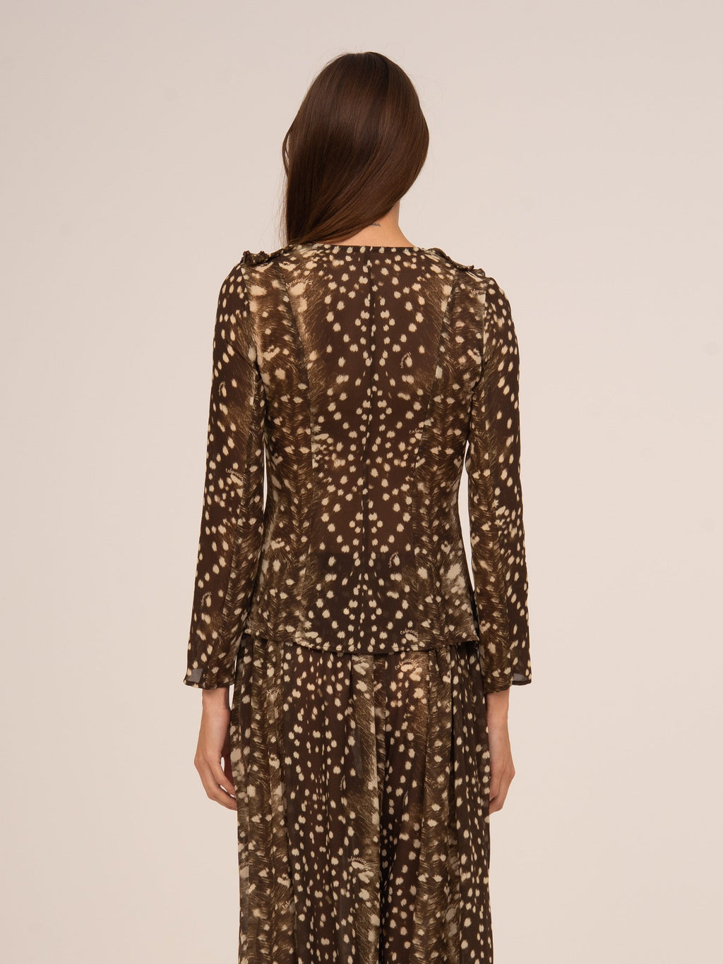 Carmen Says Bambi Noir Animal Print Blouse