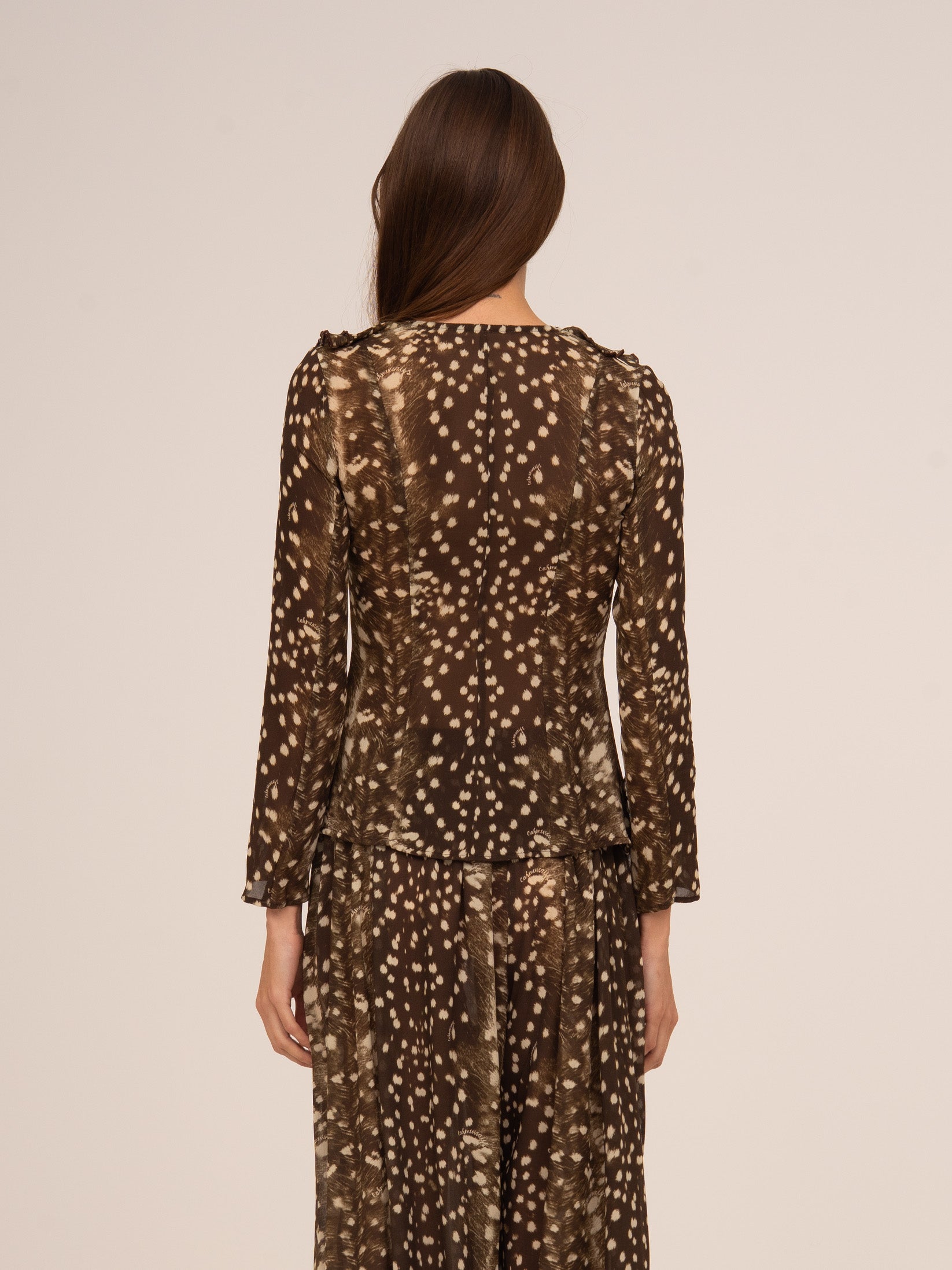 Carmen Says Bambi Noir Animal Print Blouse