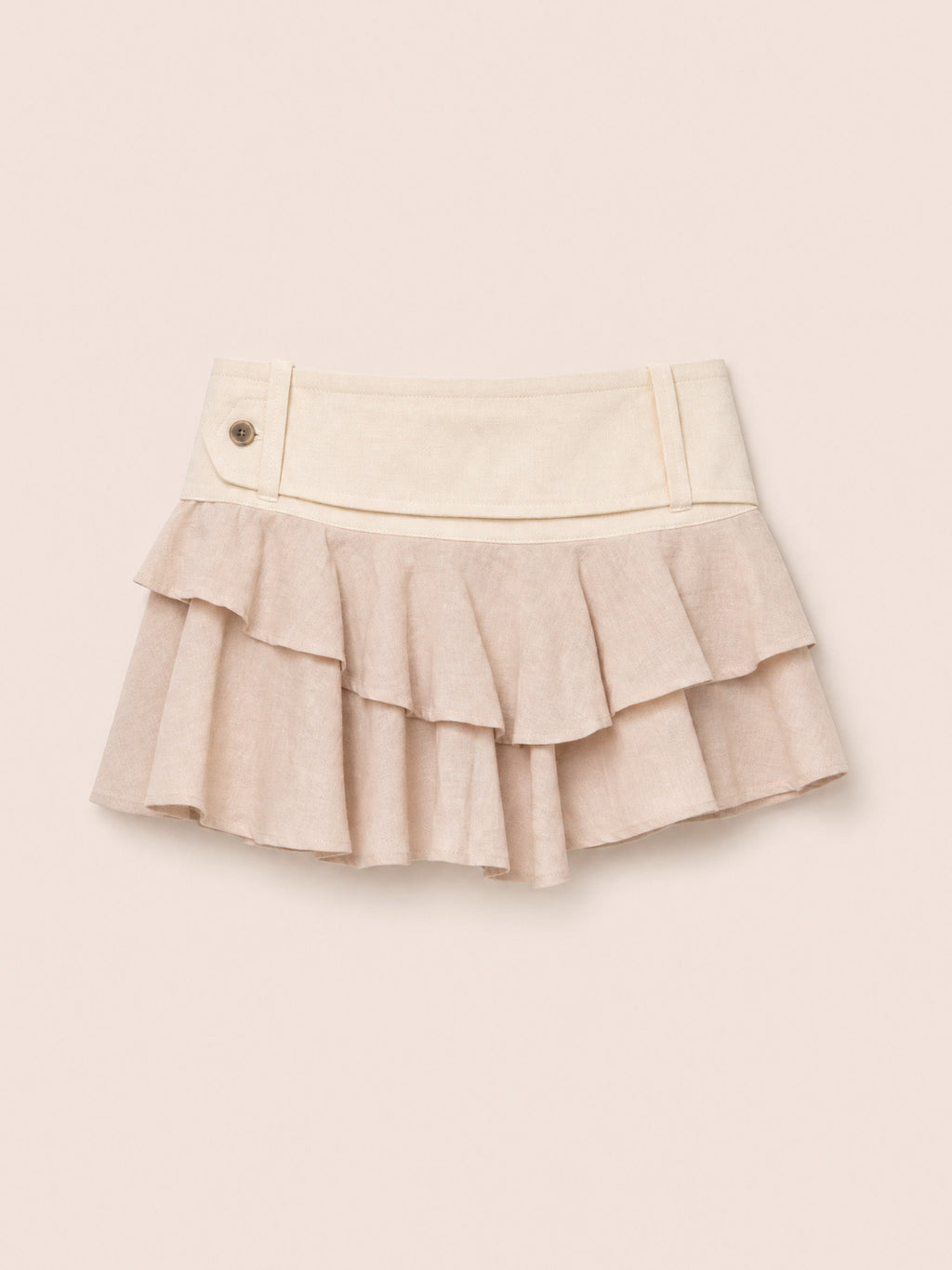 Carmensays Solea Ruffle Denim Mini Skirt