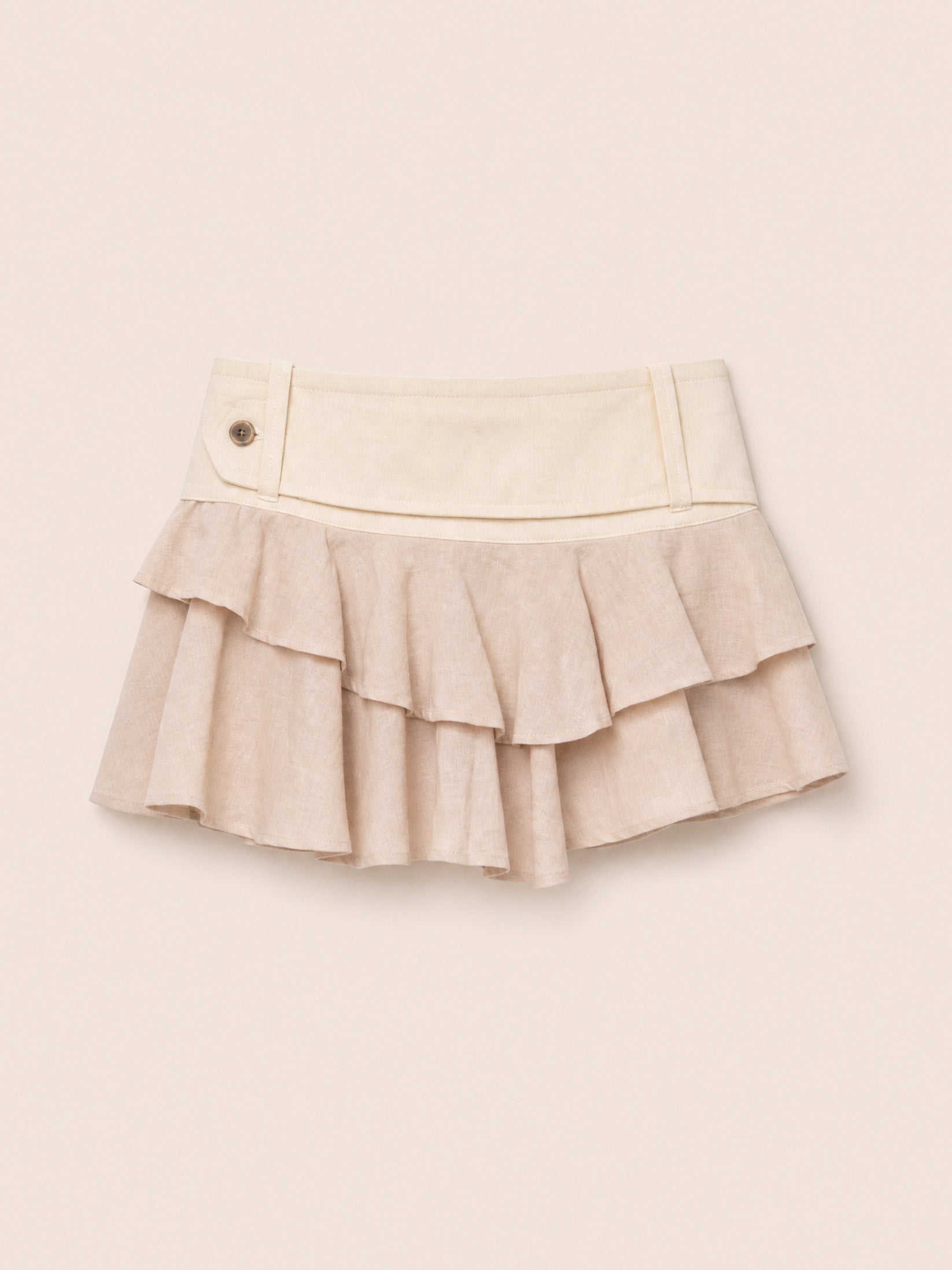 Carmensays Solea Ruffle Denim Mini Skirt