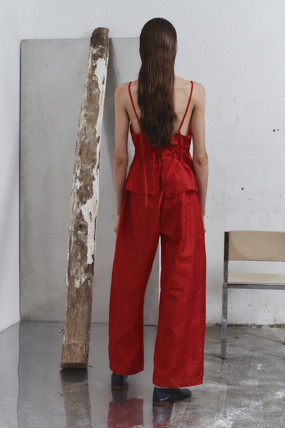 Datura Carmine Dupion Scrunchie Top