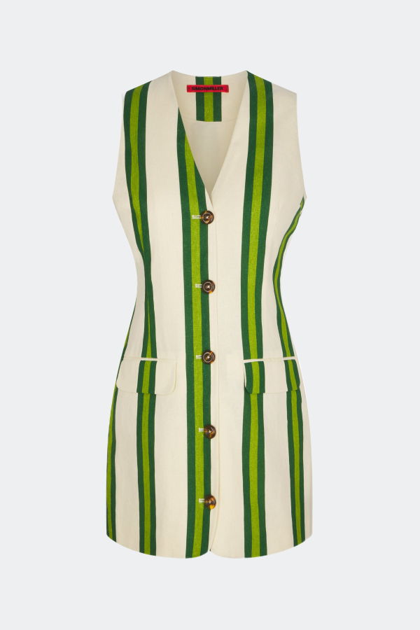 Simon Miller Carob Printed Linen Mini Dress