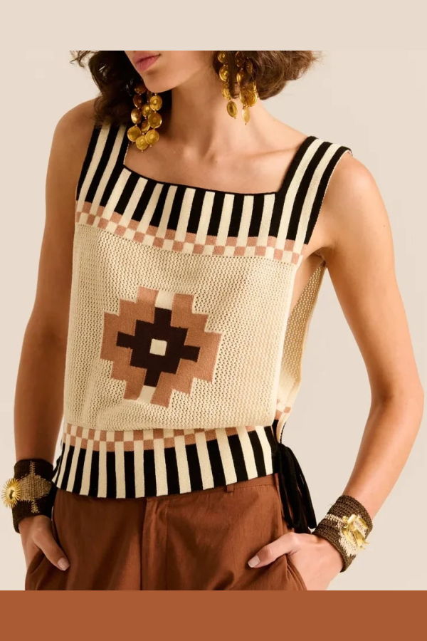 Carolina K Cleo Chacana Top - Brown Multi