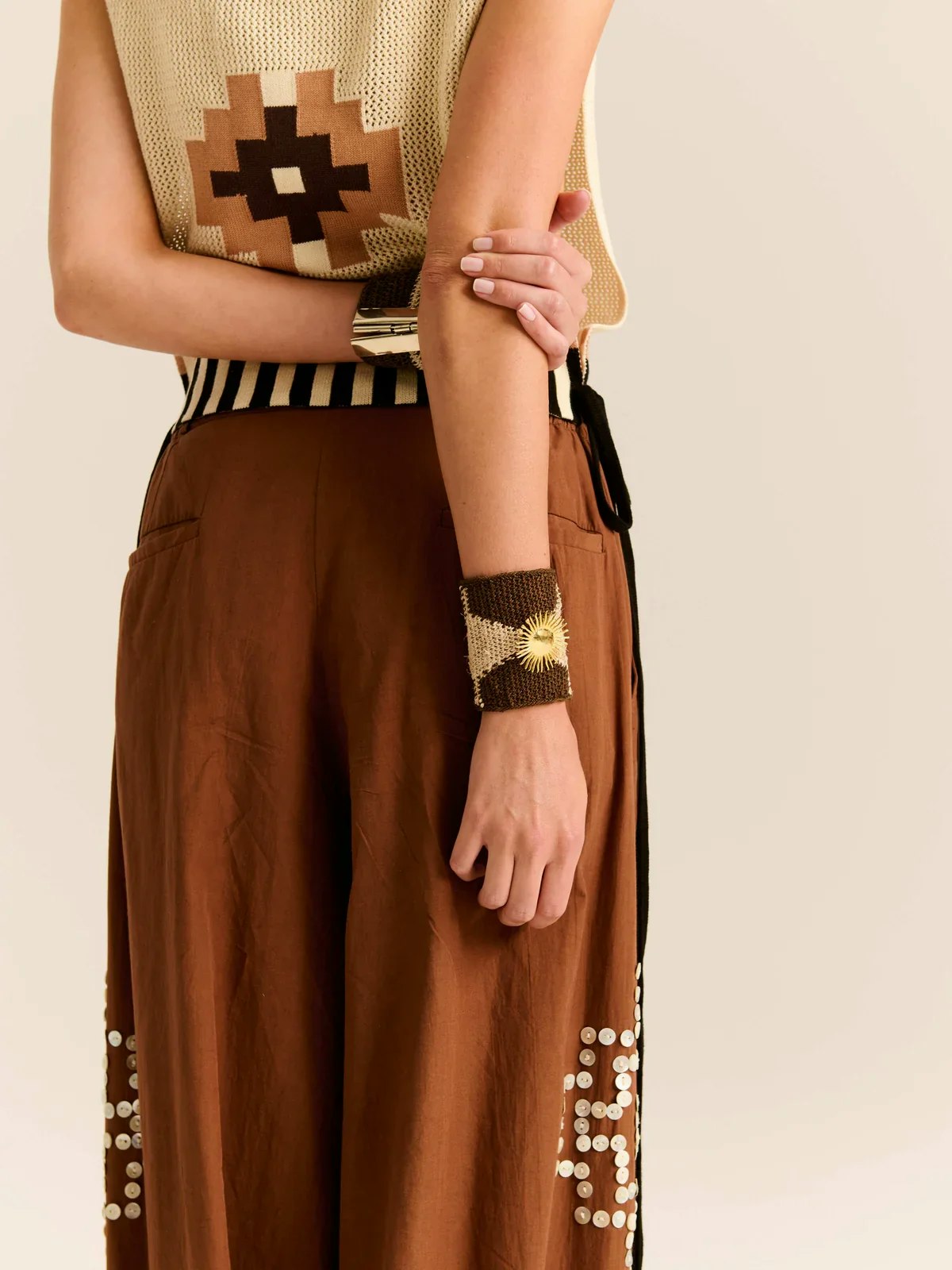 Carolina K Cleo Chacana Top - Brown Multi